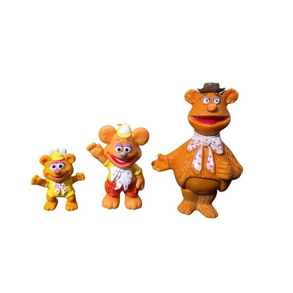 3 Vintage Fozzie Bear The Muppets Figures Toys - Picture 1 of 9